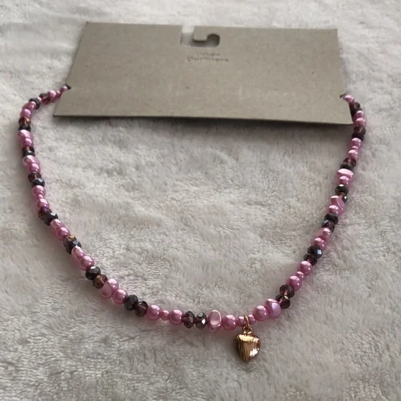 New Urban outfitters Cher Pearl Gem Heart necklace, choker - Picture 2 of 10